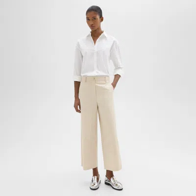 Theory Utility Pant In Organic Cotton In Beige