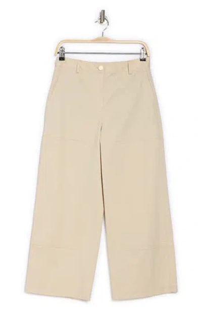 Theory Utility Patch Crop Wide Leg Pants In Sand