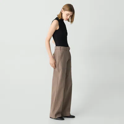 Theory Utility Wide-leg Pant In Neoteric Twill In Walnut