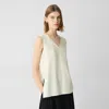 Theory V-neck Blouse In Admiral Crepe In Rice