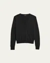 Theory V-neck Button-front Regal Wool Cardigan In Black