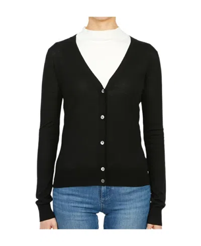 Theory V-neck Cardigan In Black