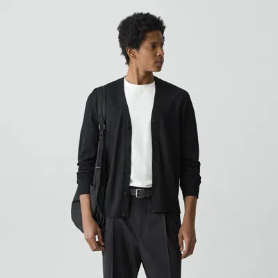 Theory V-neck Cardigan In Regal Wool In Blue