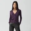 Theory V-neck Cardigan In Regal Wool In Purple