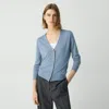 Theory V-neck Cardigan In Regal Wool In Stone Blue