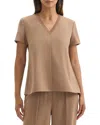 Theory V-neck Combo Top In Brown