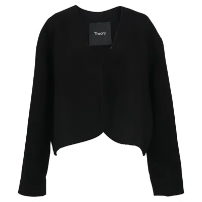 Theory V-neck Jacket In Black Wool