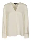 Theory Silk Blouse Shirt And Blouse White In Ivory