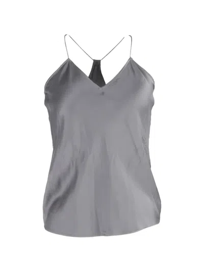 Pre-owned Theory V-neck Silk Top In Gray