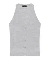 Theory V-neck Sleeveless Knitted Cardigan In Gray