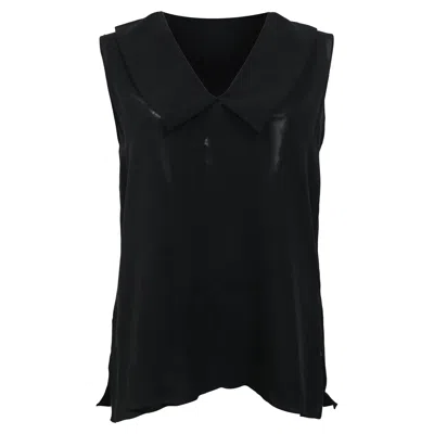 Theory V-neck Sleeveless Top In Black Silk