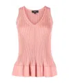 Theory V-neck Sleeveless Vest In Pink