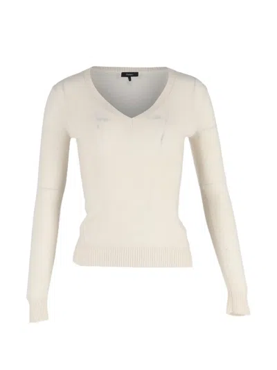 Pre-owned Theory V-neck Sweater In Neutral