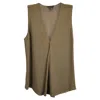 Theory V-neck Tank Top In Green Silk In Green