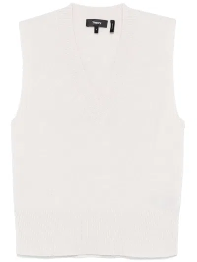 Theory V-neck Vest In Grey