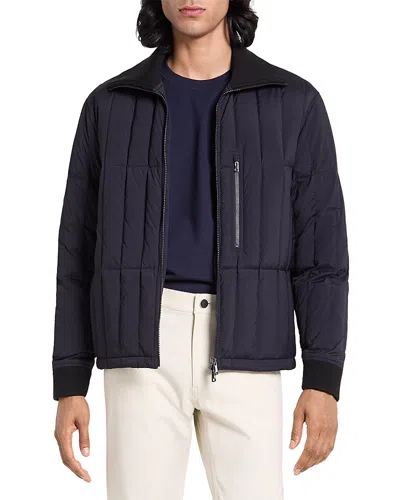 Theory Varet Quilted Bomber In Motion Nylon In Blue