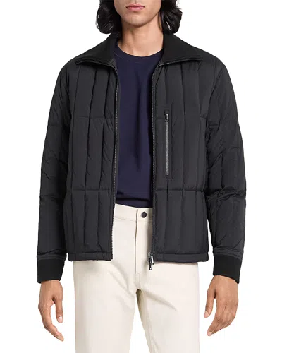 Theory Varet Quilted Bomber In Motion Nylon In Blue
