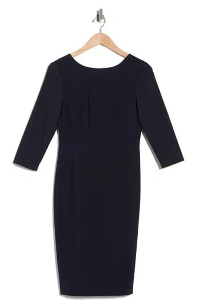Theory Varetta Three-quarter Sleeve Stretch Wool Dress In Blue