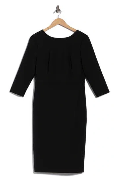 Theory Varetta Three-quarter Sleeve Stretch Wool Dress In Black