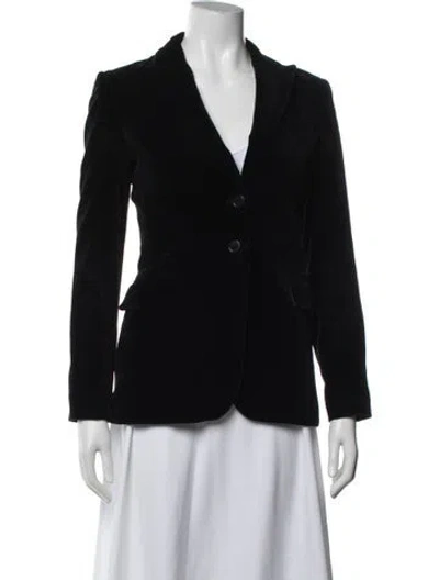 Pre-owned Theory Velvet Blazer In Black