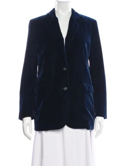 Pre-owned Theory Velvet Blazer In Blue