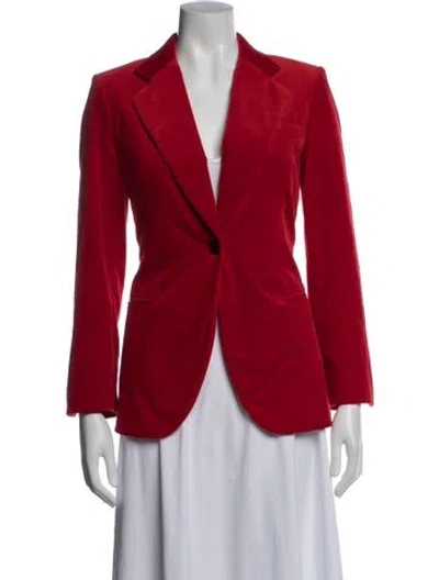 Pre-owned Theory Velvet Blazer In Red