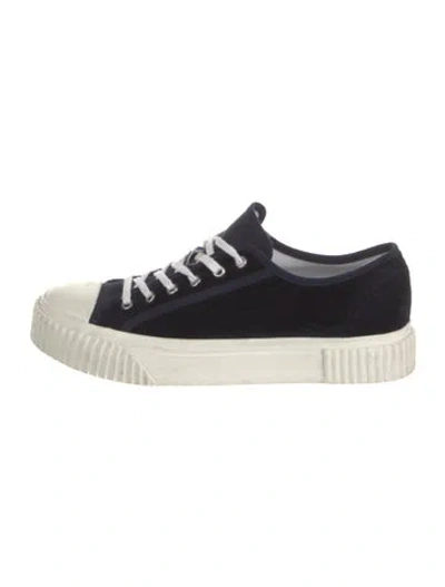 Pre-owned Theory Velvet Sneakers In Black