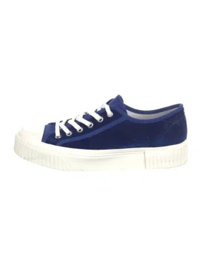 Pre-owned Theory Velvet Sneakers In Blue
