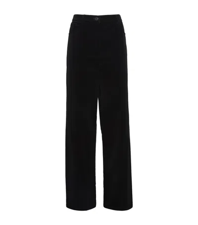 Theory Velvet Straight Trousers In Black