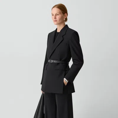 Theory Vented Blazer In Good Wool In Black