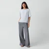 Theory Vented Pull-on Pant In Fluid Linen In Blue