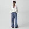 Theory Vented Pull-on Pant In Fluid Linen In Blue