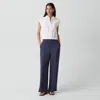 Theory Vented Pull-on Pant In Washed Twill In Blue