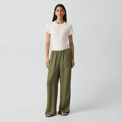 Theory Vented Pull-on Pant In Washed Twill In Green