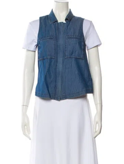 Pre-owned Theory Vest In Blue
