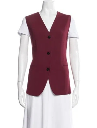 Pre-owned Theory Vest In Burgundy