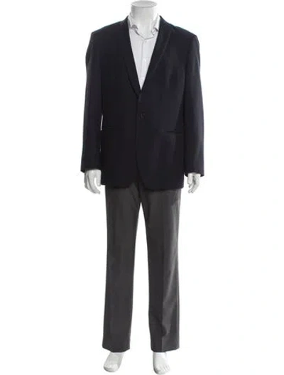 Pre-owned Theory Virgin Wool Blazer In Blue