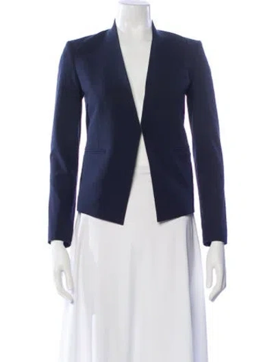 Pre-owned Theory Virgin Wool Blazer In Blue