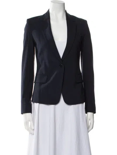 Pre-owned Theory Virgin Wool Blazer In Blue