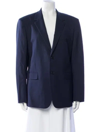 Pre-owned Theory Virgin Wool Blazer In Blue