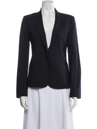 Pre-owned Theory Virgin Wool Blazer In Blue