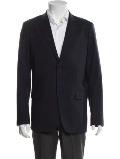 Pre-owned Theory Virgin Wool Blazer In Blue