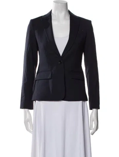 Pre-owned Theory Virgin Wool Blazer In Blue