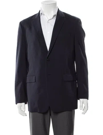 Pre-owned Theory Virgin Wool Blazer In Blue