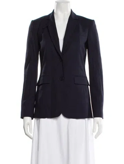 Pre-owned Theory Virgin Wool Blazer In Blue