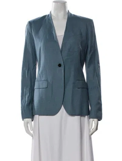 Pre-owned Theory Virgin Wool Blazer In Blue