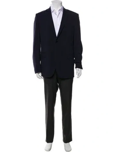 Pre-owned Theory Virgin Wool Blazer In Blue