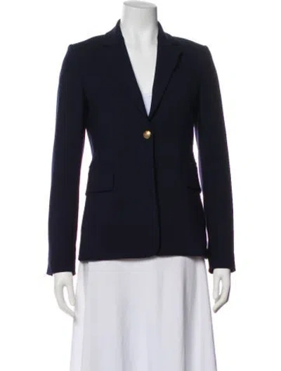 Pre-owned Theory Virgin Wool Blazer In Blue