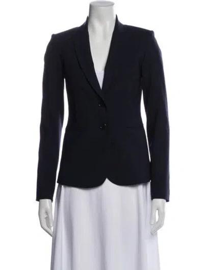 Pre-owned Theory Virgin Wool Blazer In Blue