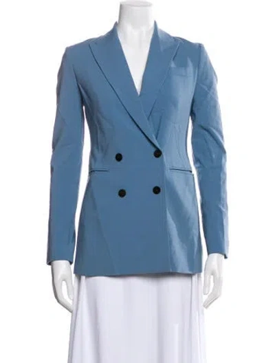 Pre-owned Theory Virgin Wool Blazer In Blue